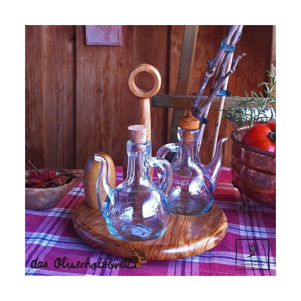 cruet stand out of olivewood