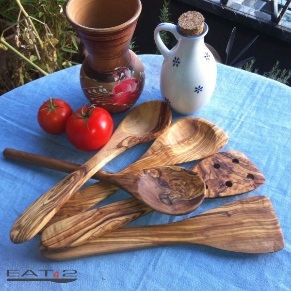 olive wood spatula set