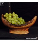 Olive wood bowl, oval form, natural edge