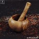 Mortar incl. pestle with a round edge